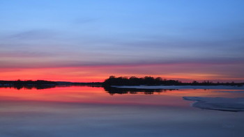 Закат на Оке в марте. / ***