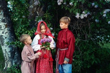 Крестьянские дети / модели Ваня, Ангелина и Данил Табаковы