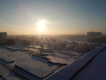 Утренняя тишина зимой в Зеленограде / Раннее зимнее утро в Зеленограде (Москва).