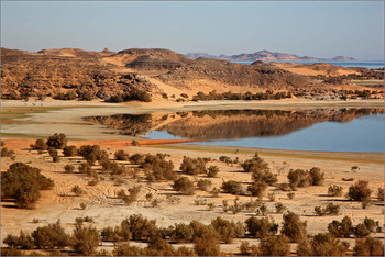 Знойный денек / Египет. На берегу озера Насер Нубийская пустыня перестает быть совсем уж пустыней.
