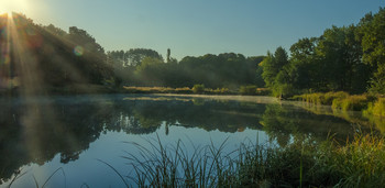 Про раннее утро, лесное озерко и солнечных зайцев, играющих с остатками тумана... / лето...
