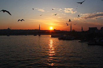 Опять про закат / Закат с Галатского моста, Стамбул.