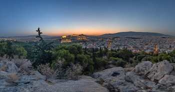 5 минут до рассвета. / Восход над Афинами. С горы Филапапа июль 2019