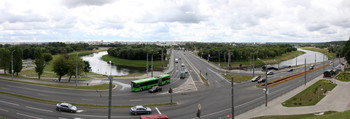 Заднепровье / Могилёв, Беларусь. Вид на город на другом берегу Днепра.