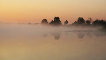 Конец лета. / Утренний пейзаж на озере Сосновое. Юго-восток Московской области.