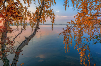 Осенние краски / Тихий вечер на озере