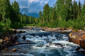 Порог на Малом Казыре / Река Малый Казыр, Кузнецкий Алатау.