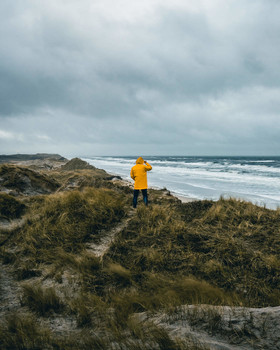 &nbsp; / Ein &quot;Selfie&quot; bei Sturm an der Dänischen Küste.