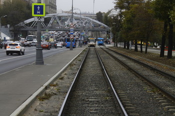 Варшавское шоссе / Москва.Трамвайные пути на Варшавском шоссе