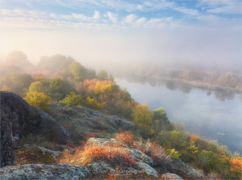 Осеннее утро / Река Южный Буг (Украина)