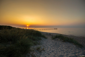 Sunset at the beach / Sunset in September 2019, Denmark at the Baltic Sea