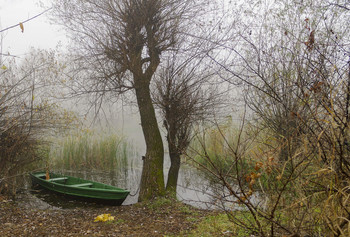 Пора на зимнюю стоянку / Осень,река,лодка