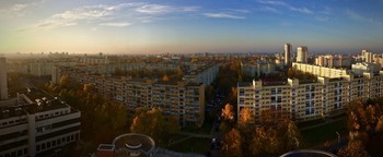 Минское утро / Панорама Минска (ул.Мележа),
октябрь 2019, утро 08:00