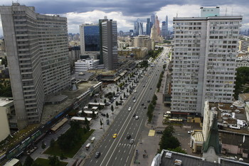 Вид на Москву (улица Новый Арбат,16) / Вид на улицу Новый Арбат