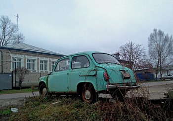 Выдворили из гаража. / А как он старался услужить хозяину.