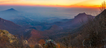 Закат на горе Бештау / Панорама из четырех кадров