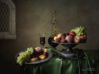 Натюрморт с фруктами и вином / натюрморт в стиле барокко