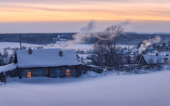 Навалило снега по самые окна / Январь в селе Всехсвятское.
