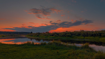 Летние закаты на реке Березина / река Березина. Июль месяц. Закат
