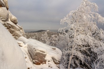 Зима в Сибири. / Национальный парк &quot;Красноярские Столбы&quot;, вид со 2-го Столба.
