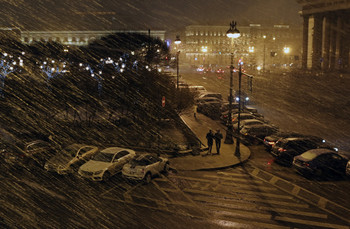 А в Питере снег... / Исаакиевская площадь.