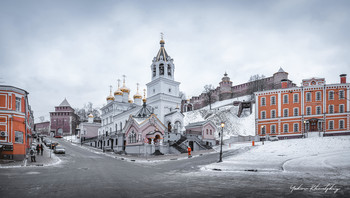 Нижний Новгород / Россия Нижний Новгород ул.Кожевенная - Ивановский съезд. Храм Рождества Иоанна Предтечи. Кремль.