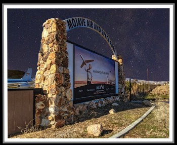 &nbsp; / Composite of two of my images. The entry sign to the Mojave Air and Space Port and one of the Milky Way.