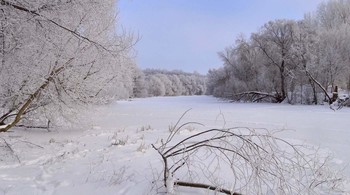 Пятничный просвет / После снегопада прояснилось, похолодало и иней покрыл деревья