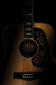 &nbsp; / A shot of my old Yamaha acoustic guitar.