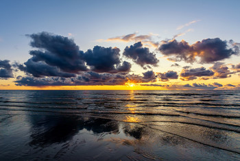 Закат на озере / Чудское озеро, Псковская область