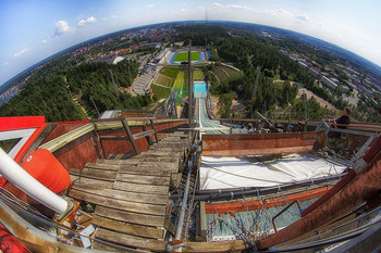 &nbsp; / Финляндия, г . Лахти, вид с трамплина. Рыбий глаз.