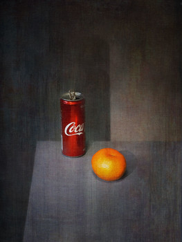 Cola and мандарин / натюрморт (простой)