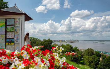 лето в Нижнем Новгороде / лето, Нижний Новгород, место слияния Оки и Волги