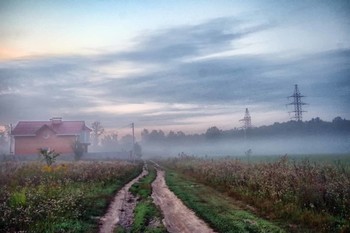 дорога в туман / Лето.Утро.Дорога.Туман.