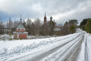 зима на Селигере / зима, Селигер, Ширков Погост, на дальнем плане церковь Рождества Иоанна Предтечи