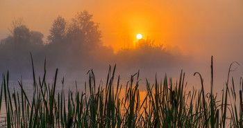 Рассвет в сентябре. / Осенние туманы на озере Сосновое.