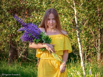 Девушка с букетом / Проект "Люпины"