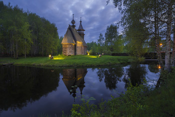 Ночь в музее / Кострома,музей &quot;Костромская слобода&quot;,церковь Всемилостливого Спаса — построена в 1712 году.