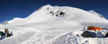 На леднике Менсу / Алтай. Катунские белки. 2014 г. Панорама
