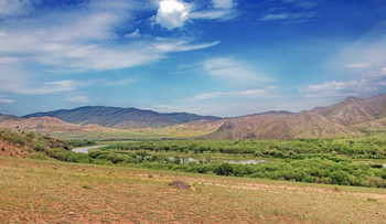 Зеленые берега и синие холмы / Июнь 2020г, Орхон аймак (Монголия)