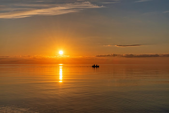 Закат на озере / Псковская область, Чудское озеро