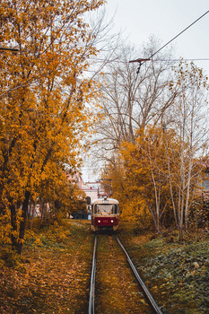 Запахло осенью слегка (и трамваями) / Трамвай который будет колоритно смотреться в любой обстановке - Татра. Снято в Екатеринбурге, на ВИЗе.
