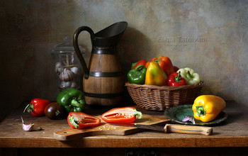 Перцы / классический натюрморт с овощами