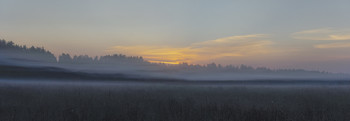 Плотный туман / Осенние рассветы (панорама,три горизонтальных кадра)