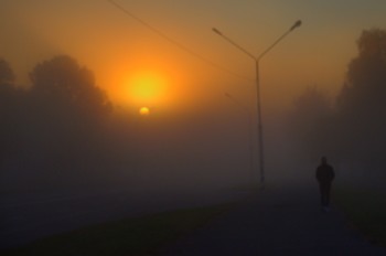 В туман / Утром в городе