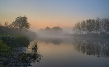 Октябрьские туманы / Осень 2020. Река Северский Донец.