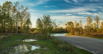 На краю Осени. / Осенний вечер у парома.