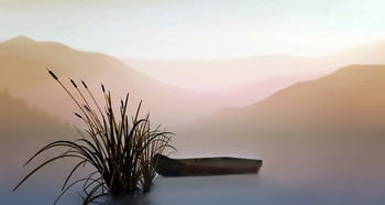 Рассвет... / над озером