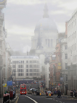 Туманный план / Улица Лондона, выходящая к собору святого Павла