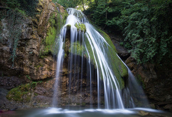 Джур-Джур / Водопад Джур-Джур, венец каскада водопадов на реке Улу-Узень, ЮБК, Крым. Съемка с помощью фильтра ND1000.